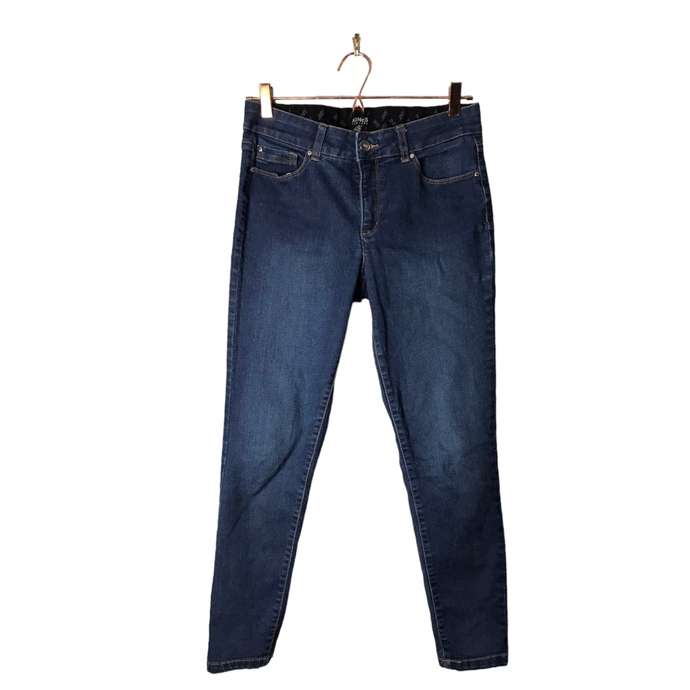 Jones New York | Stretch Waistband skinny jeans dark Wash denim •